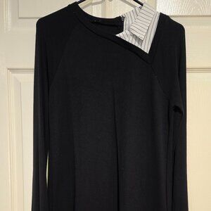 Women French Connection Shirt Dress, Size XS-S, Navy Long Sleeve